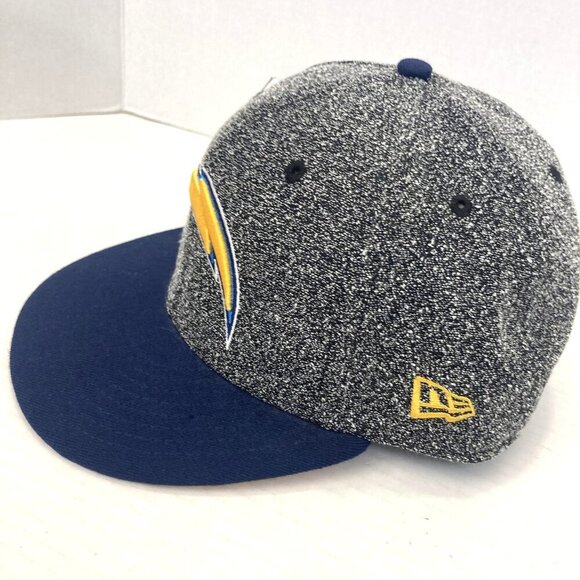 Los Angeles Chargers Hat Cap Fitted Mens 7 1/2 Navy Gray NFL Football New Era - Picture 2 of 11